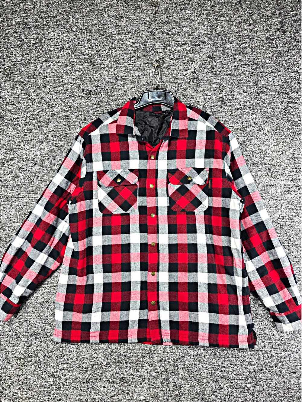 Wolverine Men's XL Red/Black/White/Gray Plaid Flannel Lined Button-Up Pockets
